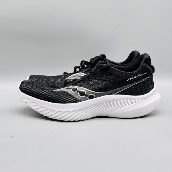 Saucony Shoes Womens 9.5 Black White Mesh Kinvara 14 Running Athletic Sneakers - Picture 4 of 10